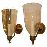 Antique American Colonial style brass wall lights