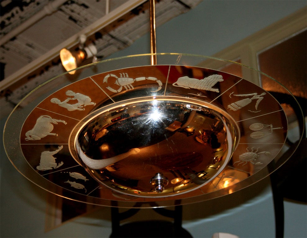Zodiac Hanging Fixture In Excellent Condition In New York, NY