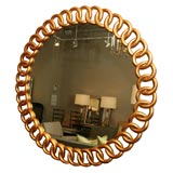 Large round gold leaf mirror, Italian