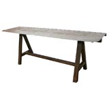 Long steel and wood industrial console