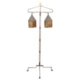 Early Mission Mica and Copper Two Lantern Floor Lamp