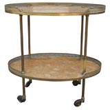 Italian  Mid Century Marble and Brass  Bar/Serving  Cart