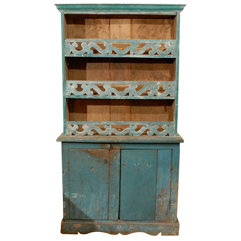 Rustic Painted Cupboard For Sale