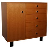 George Nelson dresser with oak case and aluminum pulls