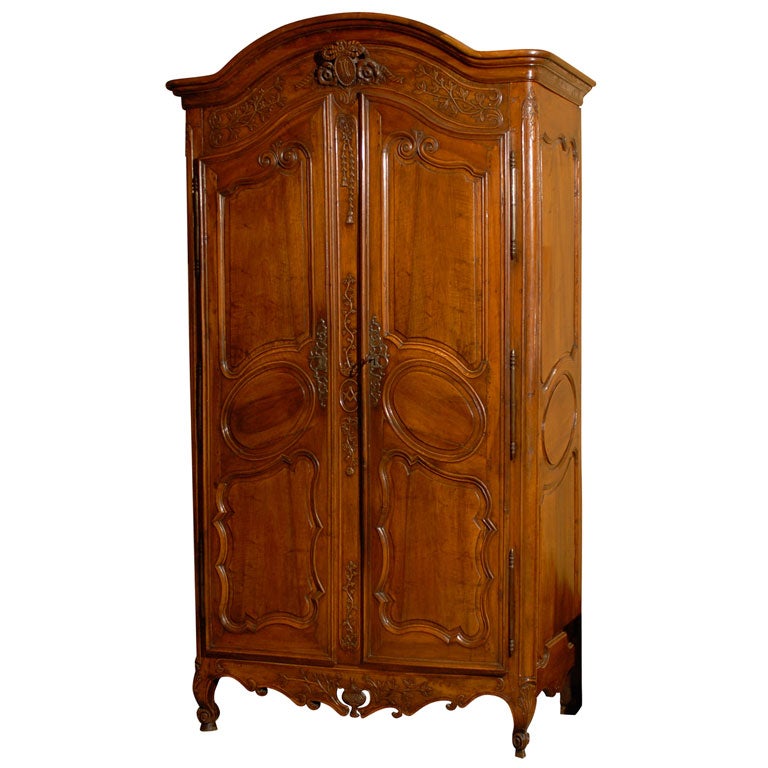 18th Century French Walnut Armoire de Marriage, c. 1760