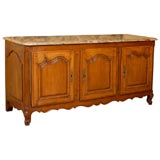 19th Century French Cherry Enfilade with Marble Top, c. 1840