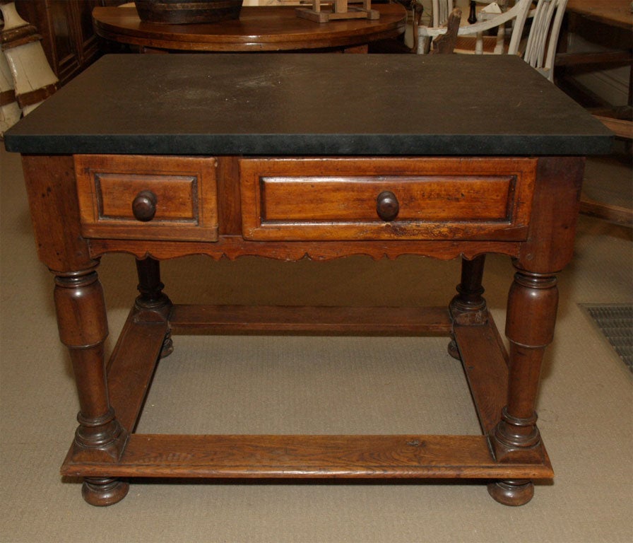 Two Drawer Walnut Table