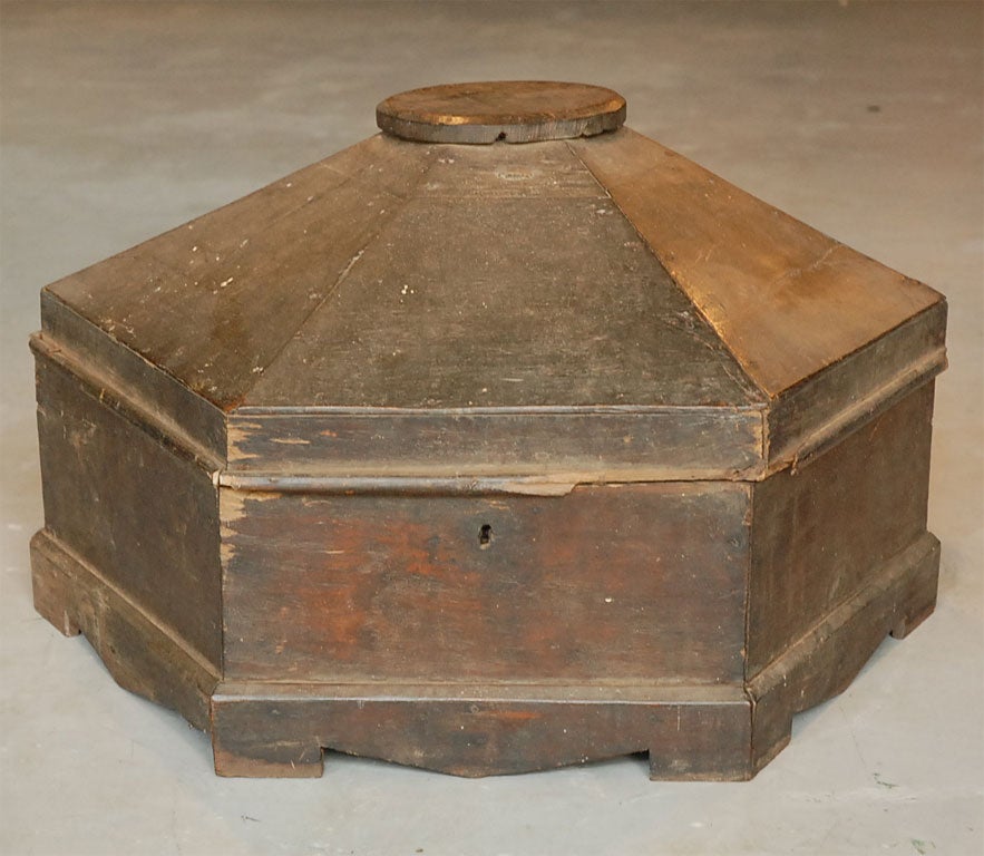 Colonial Wooden Box with Peaked Top 1