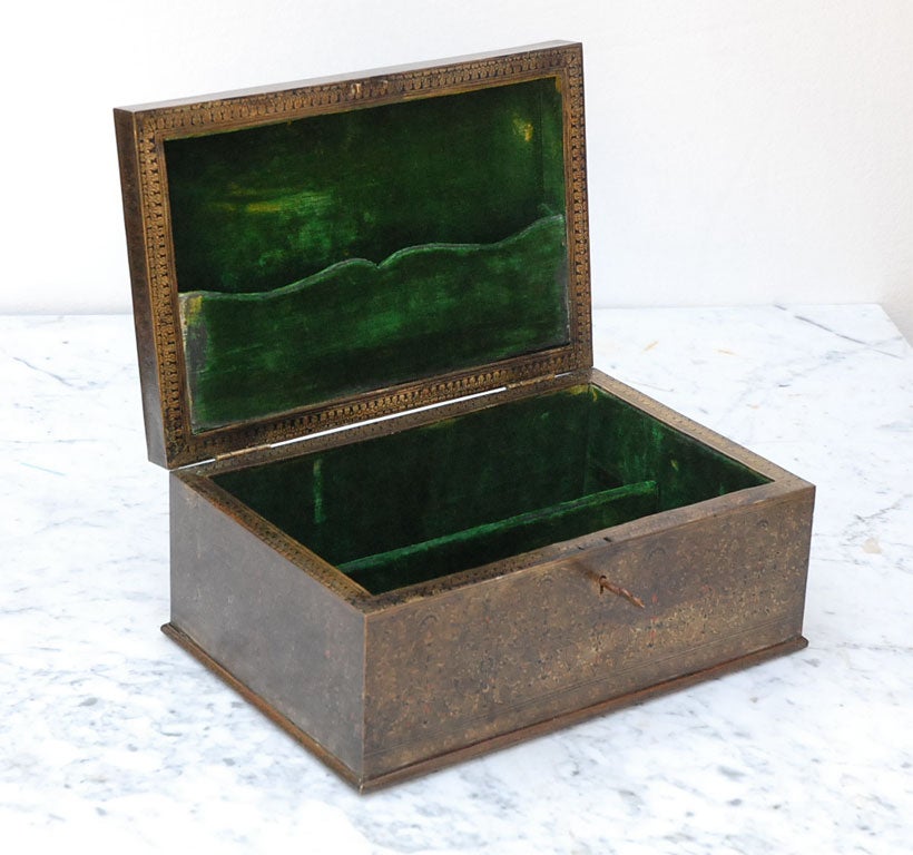 Antique Brass Hand Chased Box