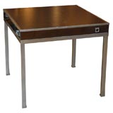Leather top and bronze game table by Guy Lefevre for Jansen