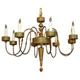 Italian green and gilt ceramic 8 light chandelier Italian green and gilt ceramic 8 light chandelier