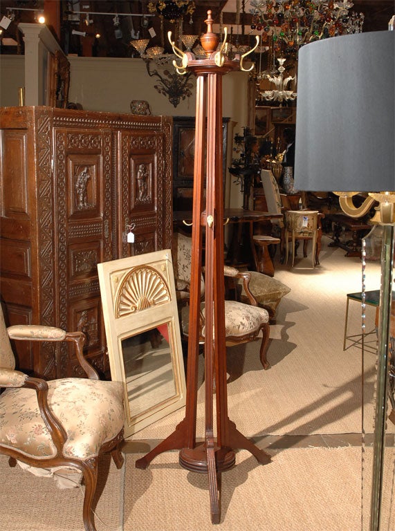 Art Deco mahogany coat rack