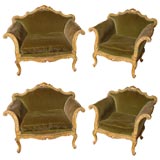 Italian painted suite comprising of one sofa and four armchairs