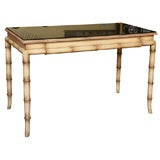 Modern Regency Style Faux Bamboo Writing Table Console