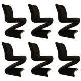 Set of Six Sculptural "Z" Chairs