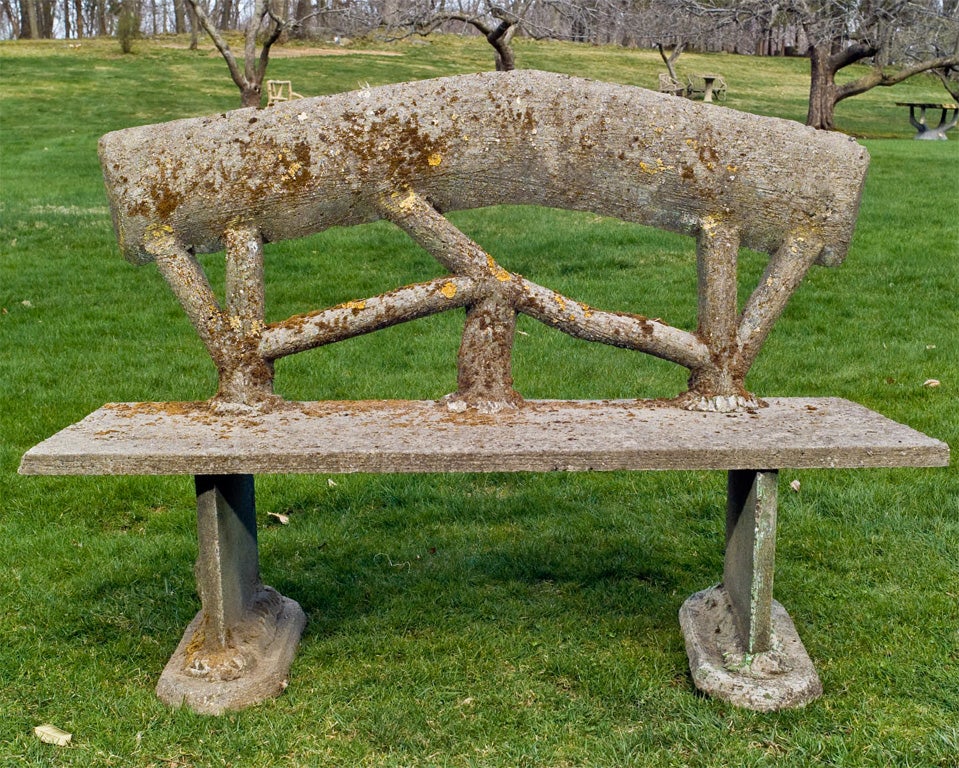 Whimsical Faux Bois Garden Benches at 1stdibs