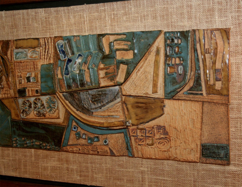 Mid-20th Century Abstract Ceramic Wall Relief