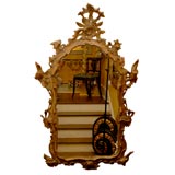 18thC CONTINENTAL MIRROR, TROPHY ADORNED EDGE
