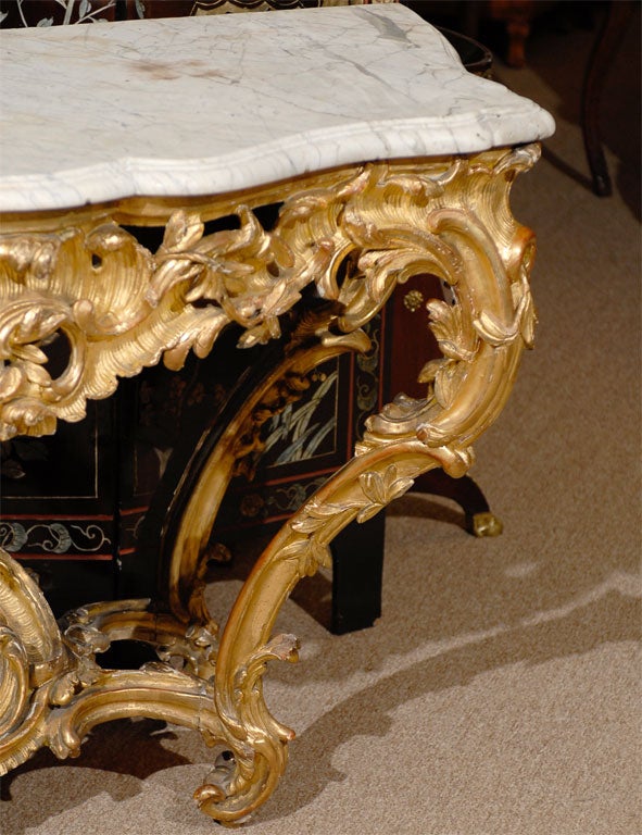 Table console en bois doré de la période Régence, France, vers 1720 Bon état - En vente à Atlanta, GA