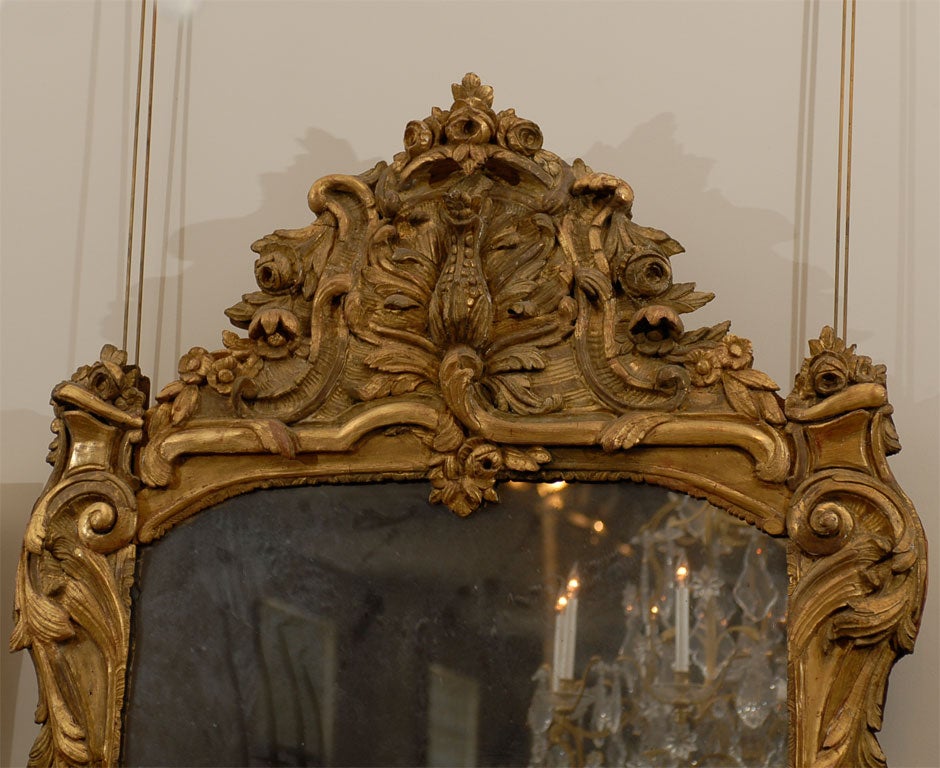 Large Early Louis XV Period Mirror, France c. 1725 In Good Condition For Sale In Atlanta, GA