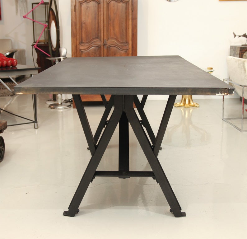 Metal Gilles Oudin Black Table For Sale