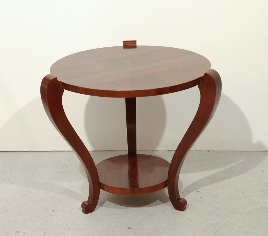 French Art Deco side table with 3 legs, c.1930.