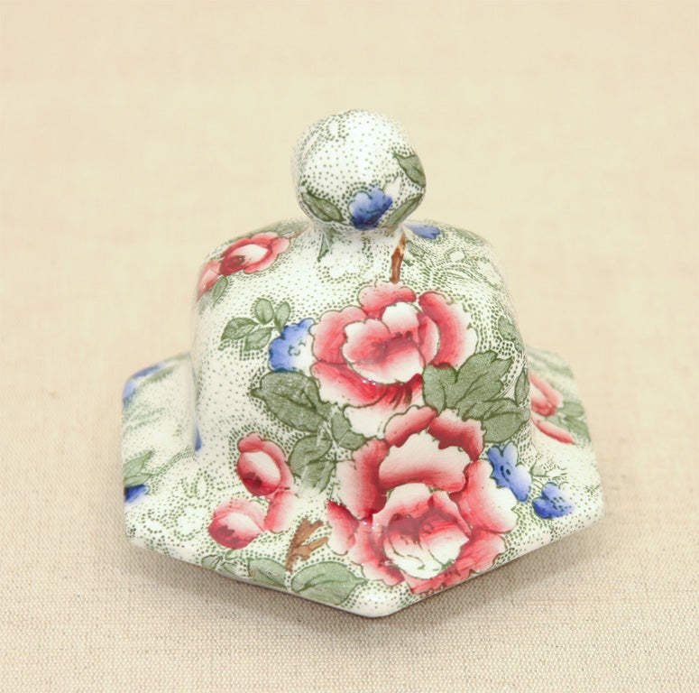 Pair Albion Floral Chintz Vases by Bourne & Leigh, England, 1912 2