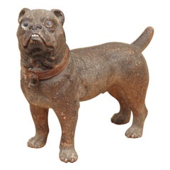 Small Standing Terra Cotta Pug, Germany, Late 19th Century