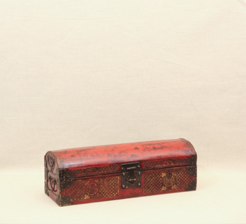 Domed Cinnabar-Lacquered Scroll Box, China, Early 19th Century 1