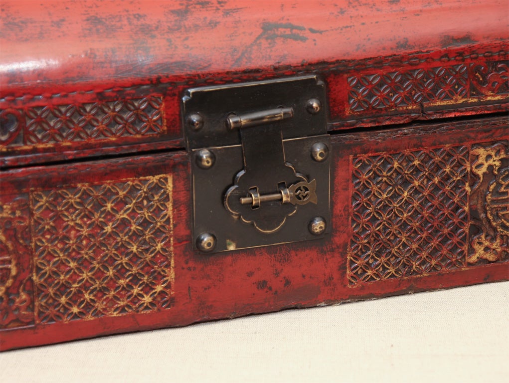 Chinese Domed Cinnabar-Lacquered Scroll Box, China, Early 19th Century