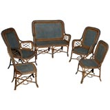 Circa 1920's  Rare Settee, Table, Arm Chairs and Side Chairs