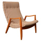 Vintage 50's Milo Baughman Scoop Lounge Chair & Ottoman