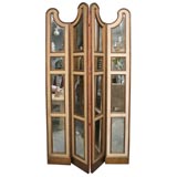 Mirrored Four Panel Screen