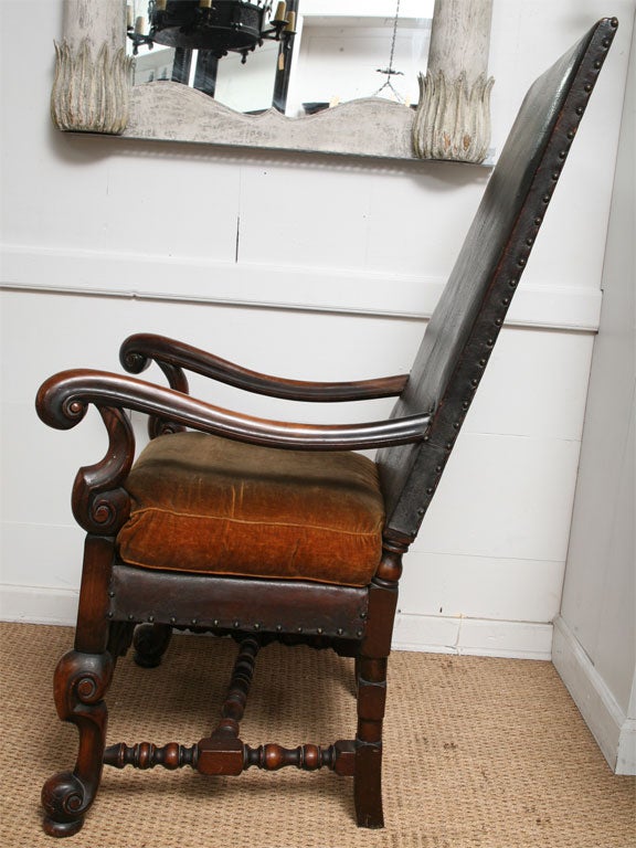 Pair of French Leather Armchairs 1