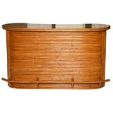 Large Rattan Bar in the Manner of Paul Frankl