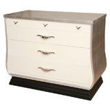 Vintage Silver Leafed & Lacquered Chest of Drawers