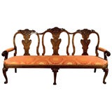 Walnut Three-Seat Settee 8