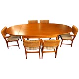 Hans Wegner-Style Dining Set - Table and 6 Chairs