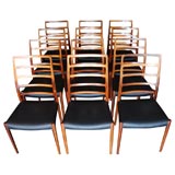 Rare Set of 12  Rosewood Chairs by Niels Moller