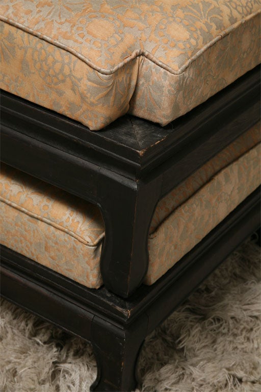 Set of Four Asian Footstools with Fortuny Upholstery 2