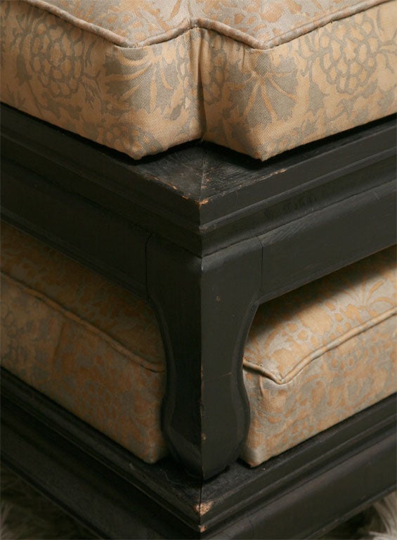 Set of Four Asian Footstools with Fortuny Upholstery 5