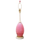 Vintage Stawberry Pink Murano Lamp