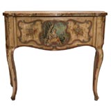 18th C Genoese Painted One Drawer Console Original Paint