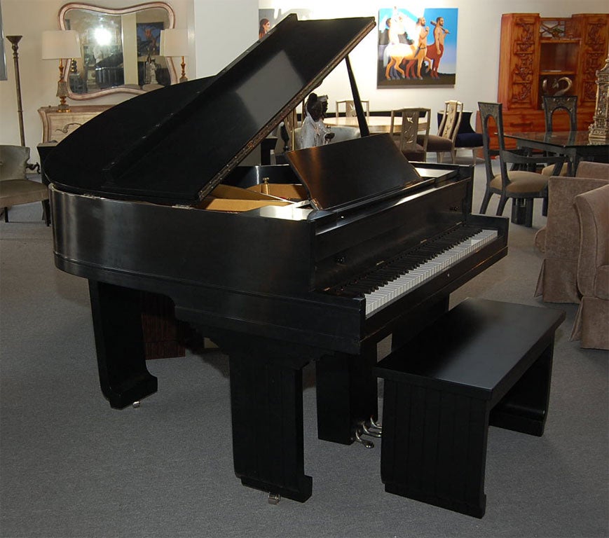 CUSTOM BABY GRAND PIANO WITH MATCHING PIANO BENCH BY JAMES MONT 6