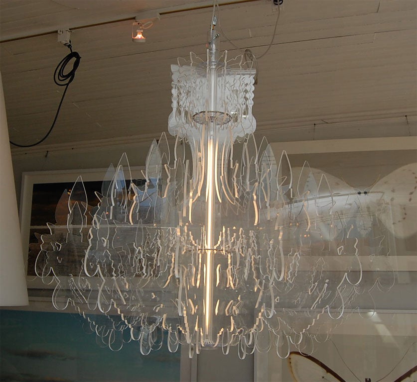 Contemporary Acrylic PolyCarbonate Chandelier For Sale