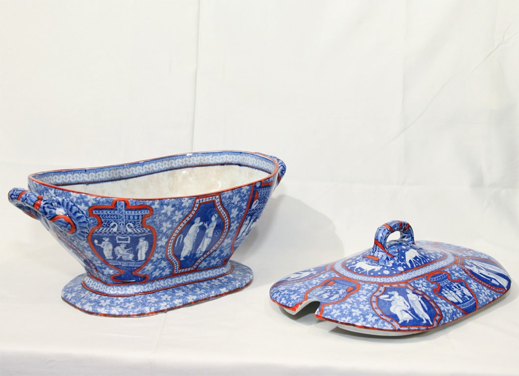 Spode Clobbered Greek Ware Tureen 3