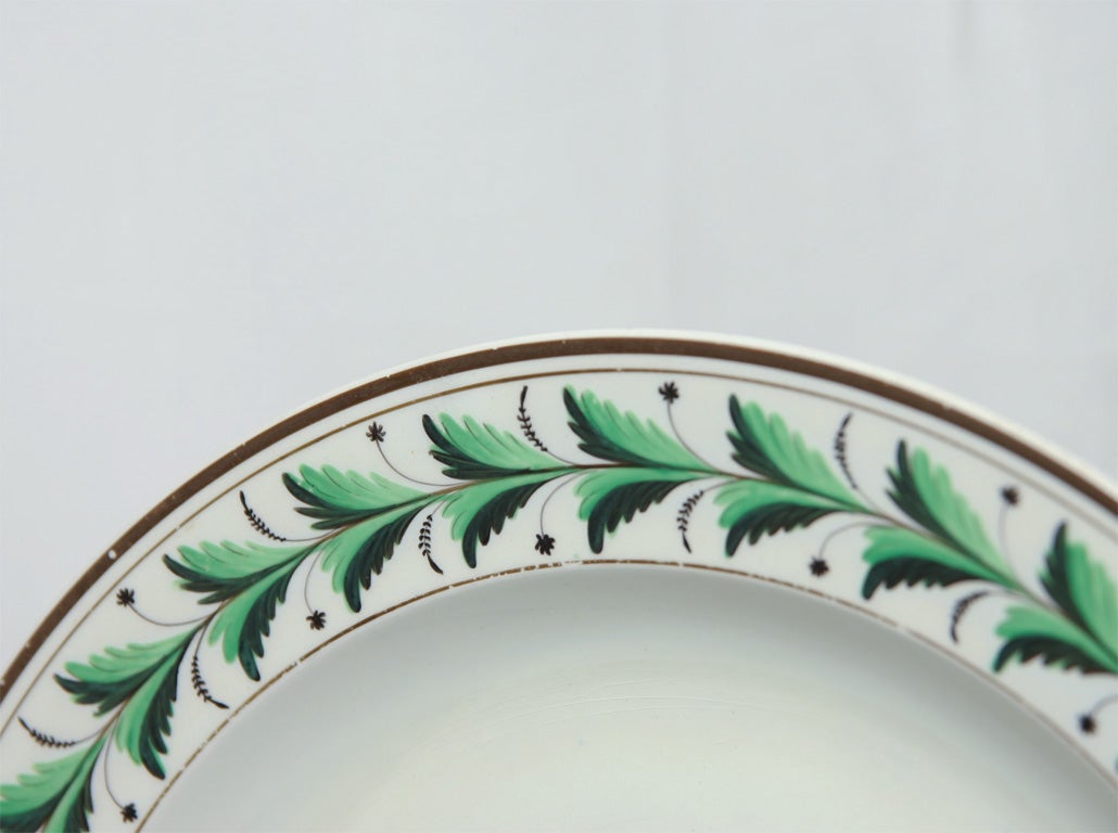 Neoclassical Set of 12 Dishes:  Antique Creamware Dinner Dishes  (we have 8 Matching Soups)