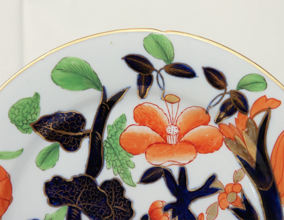 English A Set of Dishes: Dozen Antique Coalport Porcelain Plates