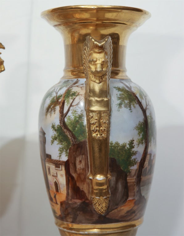 A Pair of Vieux Paris Ovoid Vases 2