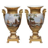 A Pair of Vieux Paris Ovoid Vases